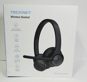 TECKNET Wireless Headset, Bluetooth Headset with AI Noise Cancelling Microphone